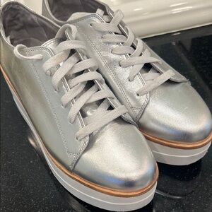 Steve Madden Metallic Silver Sneakers